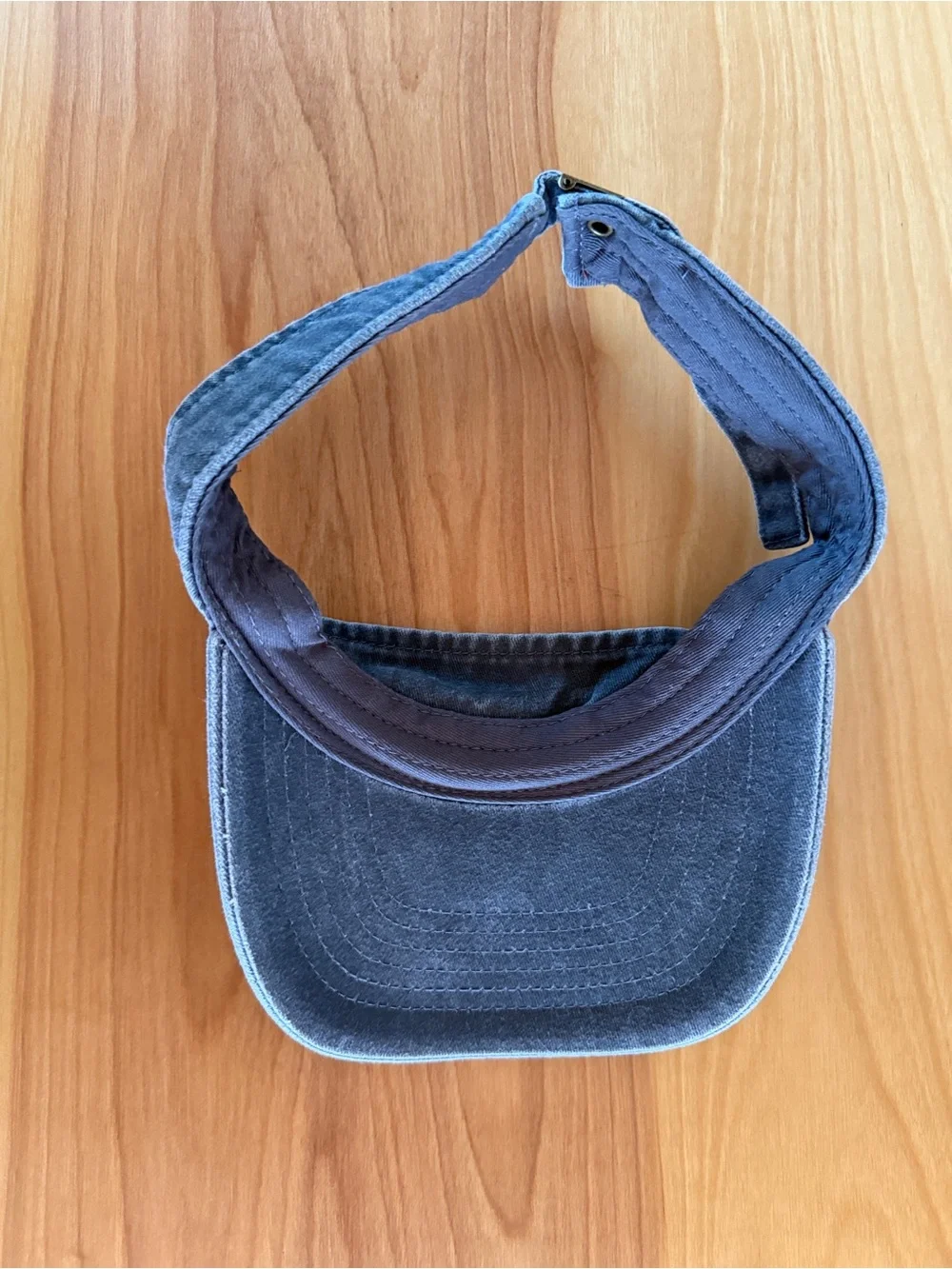 100% Cotton, Vintage-Wash Gray Sun Visor Hat